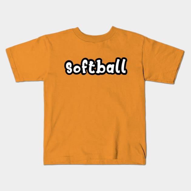 softball Kids T-Shirt by martian